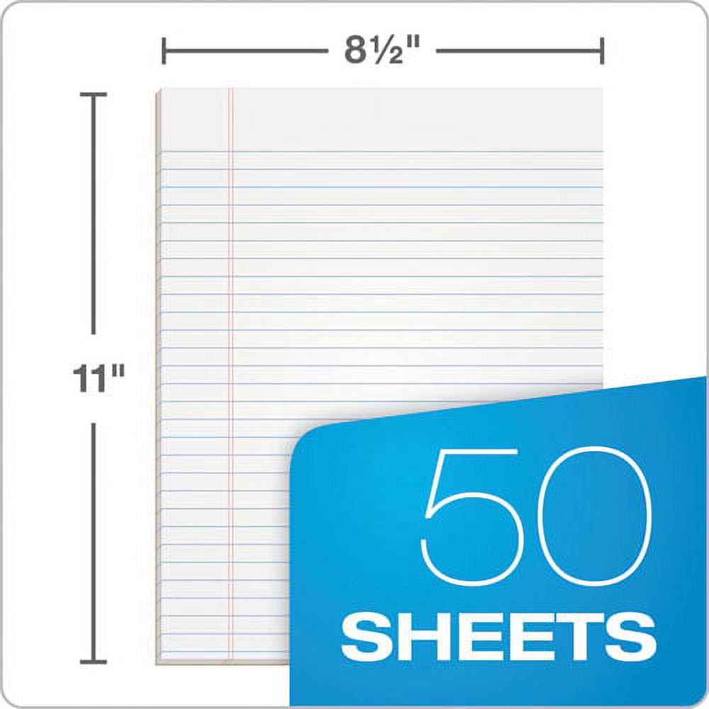 "The Legal Pad" Glue Top Pads, Wide/legal Rule, 50 White 8.5 X 11 Sheets, 12/pack | Bundle of 2 Packs