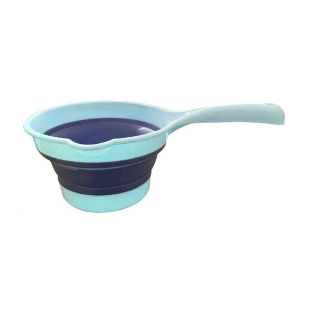 Cooking Utensils 1Pcs Folding Spoon Container Bath Handle Bailer Cups Fillers Holder Kitchen Water Funnel Bidet Smores Rinse Folding Bowl Foldable Tabo Laddle Kitchen Thickened Plastic Water Spoon