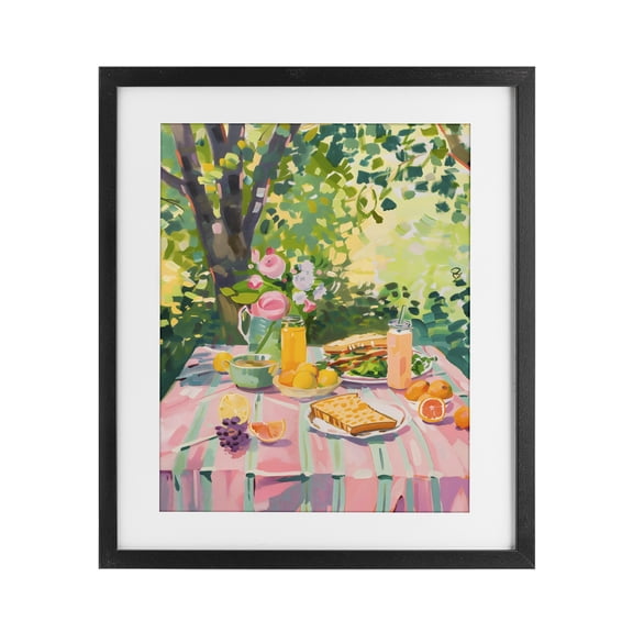 Stupell Industries Breakfast Picnic in Garden Black Framed Print Under Glass, design by The Prints Vibe