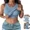 Misty Blue, variant on ChicMe Built-in Bra Tank Tops Ribbed Racerback Shirts Women Going Out Everyday Basic Tanks Padded Top White-S