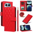 thumbnail image 1 of For Xiaomi Redmi Note 14 Pro 4G Wallet Case Rhombus Leather Phone Cover with Strap - Green, 1 of 5