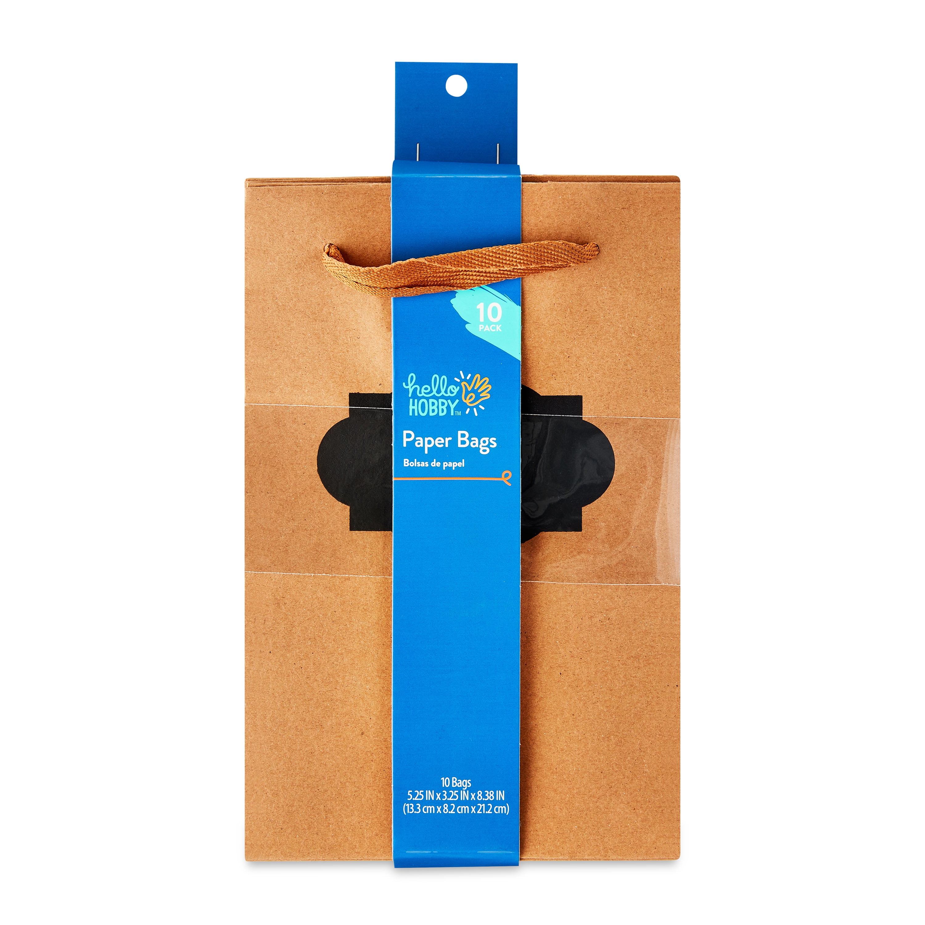 Hello Hobby Small Kraft Gift Bags with Chalk Label, 5.25" x 8.38", 10 Small Favor Bags