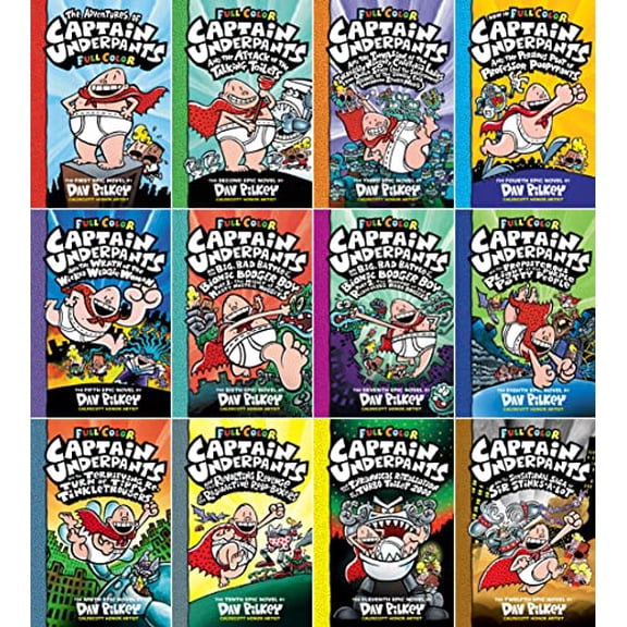 Captain Underpants Books 1-12 Complete FULL COLOR Collection (Hardcover)