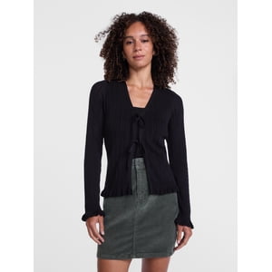 Scenario Women's Eyelet Tie-Front Cardigan Lightweight