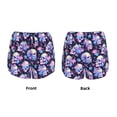 thumbnail image 3 of Pofeuu cool flower Skull Print Women's Athletic Shorts Running Workout Shorts Tummy Control Quick Dry Gym Shorts with Pockets Double layer sports shorts-X-Large, 3 of 7