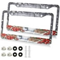 thumbnail image 2 of GZHJMY Christmas Snowman License Plate Frames Set of 2, Universal Aluminum License Plate Holders 2 Holes Car Tag Frames Automotive Exterior Accessories with Screw Caps Decorative, 2 of 7