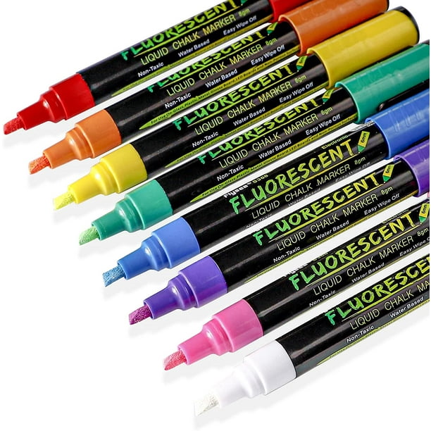 Wrea Neon Liquid Chalk Pen 8 Color 6Mm Marker Blackboard Glass Window Menu  
