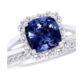 thumbnail image 2 of AFFY (3.37ct) Simulated Blue Tanzanite & White Diamond Engagement Ring Set In 14K Solid Gold With Ring Size 7, 2 of 2