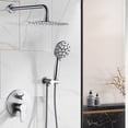 thumbnail image 6 of Wowow 9-Spray Patterns with 1.8 GPM 10 in. Wall Mount Rain Fixed Shower Heads in 10 in. Brushed Nickel, 6 of 8
