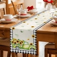 thumbnail image 5 of Sunflowers Table Runner - 90 Inch Long Spring Farmhouse Country Truck Leaf Black Plaid Cotton and Linen Blended Dress Scarves Farmhouse Table Runner for Kitchen Dining, Coffee Table, 13" x 90", 5 of 8