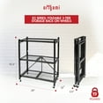 thumbnail image 3 of Origami 2-Pack Multipurpose Foldable 3-Tier Shelf Storage Racks, R3, Black, 3 of 10
