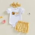 thumbnail image 2 of Toddler Girls Clothes Ribbed Knit Ruffle Sleeveless Tops and Shorts with Pockets Cute Summer 2 Pieces Short Sets Girls Summer Set 6-18 Months,12-18 Months, 2 of 4
