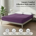 thumbnail image 3 of Lux Decor 2-Pack Queen Size Fitted Sheet Only - Upto 16" Deep Pocket, All-Around Elastic, Ultra Soft Microfiber, No-Slip Fit, Wrinkle & Fade Resistant - Purple, 3 of 8