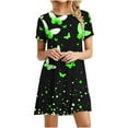 thumbnail image 1 of Vestido de Manga Corta para las Mujeres Casual Impreso Cuello Redondo, Vestido de las Señoras para la Primavera Y el Verano de Uso Diario, 1 of 9