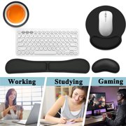 4 Piece Wrist Rest for Keyboard, Ergonomic Mouse Pad with Wrist Rest, 18.5 Memory Foam Wrist Rest Set for Computer, Laptop, Home & Office, Easy Typing Pain Relief