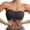 Black, variant on Women Ribbed Strapless Bandeau Bra Wireless No Slip Anti-Slip Tube Top Bra Front Closure Padded Seamless Push Up Bralette Beige M