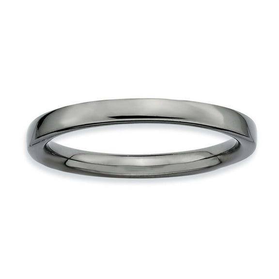 Sterling Silver Black-Plated Polished Ring