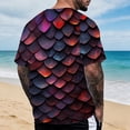 thumbnail image 4 of IWRICH Novelty Short Sleeve T Shirts for Men Crewneck Shirt Funny Fashion Fish Scale Tees Casual Printed Tops 06-Dark Purple L, 4 of 6