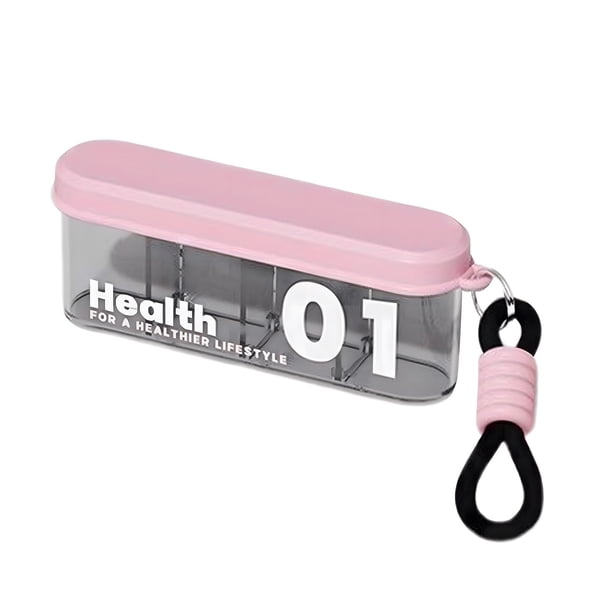 Pastillero portátil de 4 compartimentos, transparente, organizador de pastillas para viajes, dispensador de comprimidos con cierre deslizante para guardar en bolsillos, bolsos y carteras