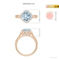 thumbnail image 5 of ANGARA Natural Round 2.3 ct Aquamarine Rope Pattern Split Shank Cocktail Ring in 14K Rose Gold for Women (Size-9mm) | March Birthstone, Anniversary, Jewelry Gift for Women | Natural Aquamarine Ring, 5 of 9