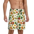 thumbnail image 2 of Kdxio Lemon Fruits Vegetables Print Mens Sleep Shorts Bottoms Soft Comfy Pajama Wear Pants with Drawstring Pockets, 2 of 7