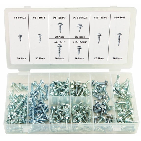 200 Piece Self-Drilling Screw Assortment