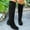 Black, variant on Elvqul Womens Boots,Shoes for Ladies,Winter Tall Knee High Low Heel Black,Size 6.5