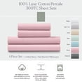 thumbnail image 2 of 100% Cotton Percale Cool and Crisp Deep Pocket Sheet Set, 2 of 5