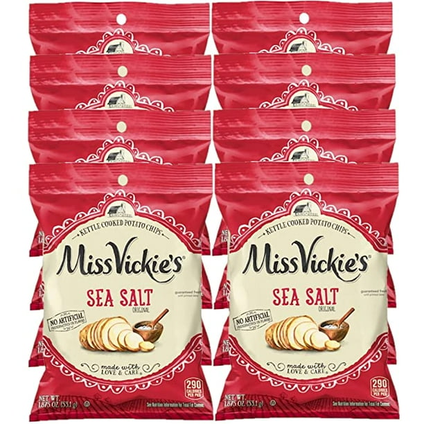 Miss Vickie's Kettle Cooked Sea Salt Potato Chips Hungry Sized 1.875