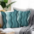 thumbnail image 2 of Outdoor Waterproof Pillow Covers OmbreTurquoise Ocean Waves Decorative Throw Pillow Protectors for Patio Sofa Garden Couch,26x26in 2 Pack, 2 of 9