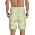 thumbnail image 3 of Kdxio Rabbit With Tie Print Mens Sleep Shorts Bottoms Soft Comfy Pajama Wear Pants with Drawstring Pockets, 3 of 7