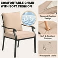 thumbnail image 6 of 5-Piece Outdoor Patio Dining Set, Outdoor Metal Chairs&Square Metal Patio Table, All Weather Outdoor Furniture Dining Set for Patio, Balcony, Lawn, Garden, Backyard (1 Square Table+ 4 Dining Chairs), 6 of 8