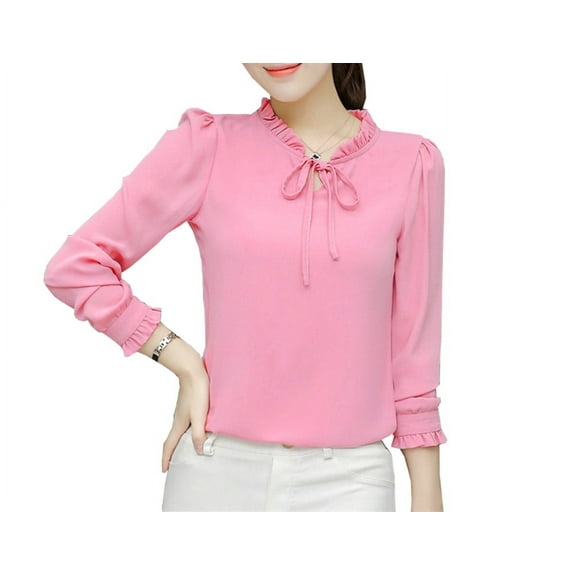 Women Long Sleeve Blouses Shirts Elegant Work Casual Tops