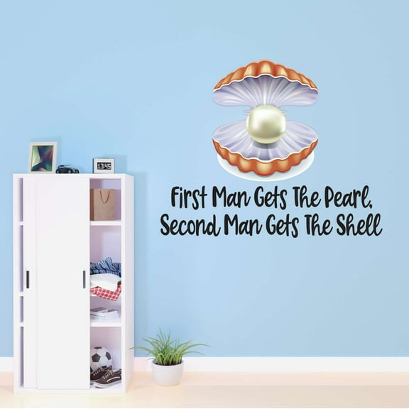 First Man Gets The Pearl Second Man Gets The Shell Dream Big Little Octopus Statfish Princess Queen Sweet Dreams Bedtime Unicorn Holiday Decorating Bedroom Wall Decal Sticker - Size: 10 In X 8 In