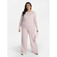 thumbnail image 3 of Avia Women's and Women's Plus Fleece Sweatpants with Satin Trim, Sizes XS-4X, 3 of 6