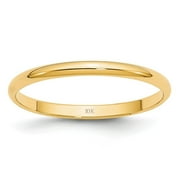Women's 10K Yellow Gold 2mm Traditional Plain Wedding Band  (Available Ring Sizes 4-10) Sz 4