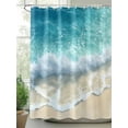 thumbnail image 3 of Ocean Summer Coastal Bathroom Curtain 72 Inch Shower Stall Curtain with Hooks, Sea Waves Blue Green Water Beach Waterproof Polyester Bath Curtain Washable Bathtub Curtain 36''x 72'', 3 of 6