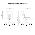 thumbnail image 6 of Genesis Task Stool Armless Desk Chair, 18"-22" Adjustable Height for Home Office, Bar, Manicure Technician Stool Nail Salon, Khaki, 6 of 6