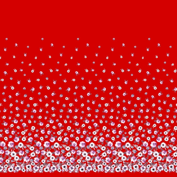 Soimoi Cotton Poplin Fabric Leaves & Anemone Flower Panel Printed Craft Fabric by the Yard 56 Inch Wide