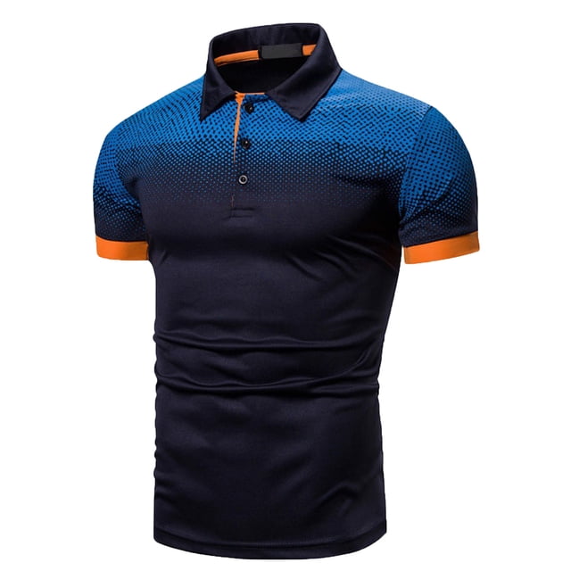 zanvin Hauts et Blouses pour Hommes, T-Shirt à Manches Courtes Décontracté à Col Rabattu pour Hommes, Mode Masculine, Vente, Bleu