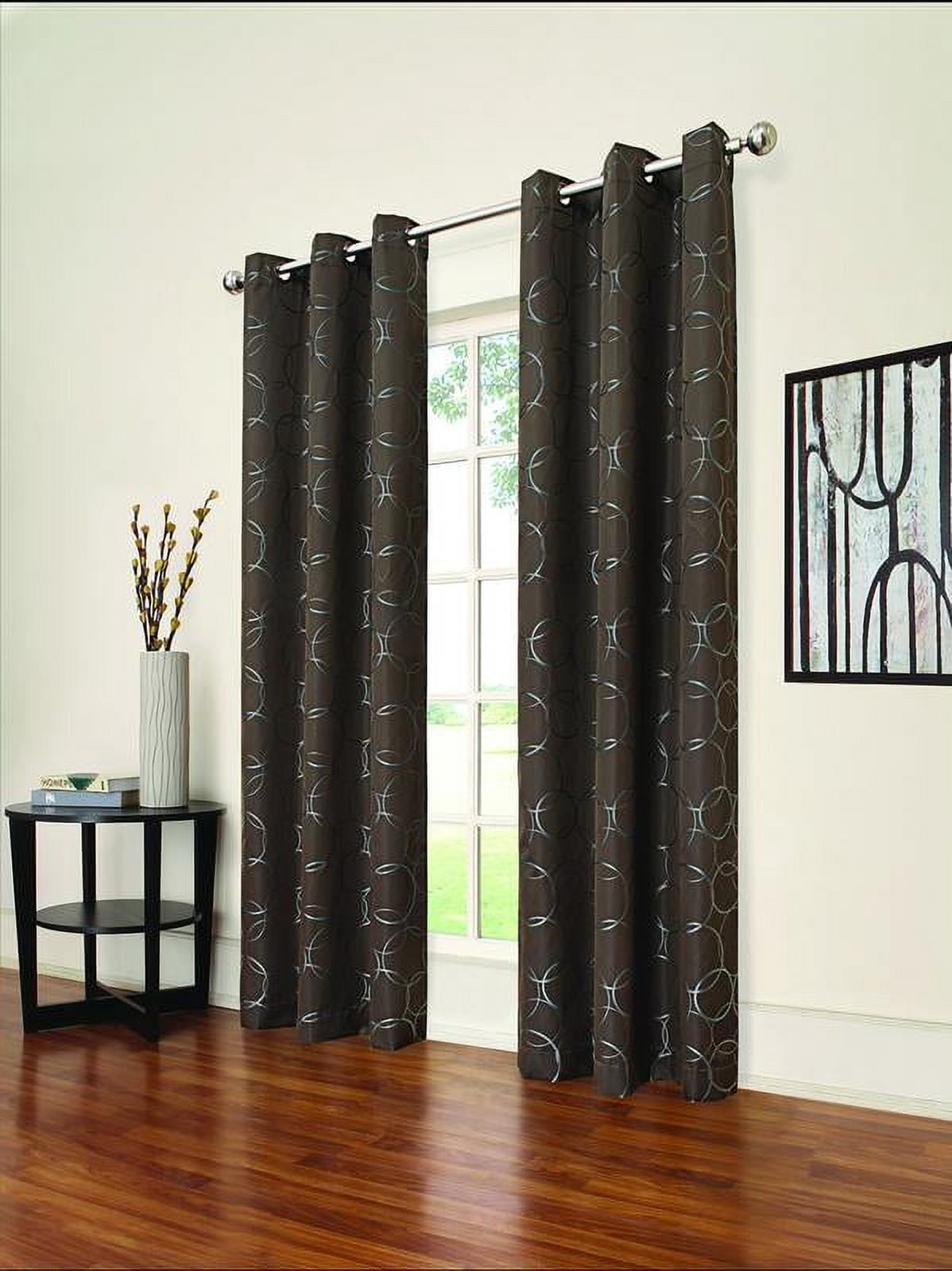 Eclipse Zodiac Blackout Grommet Curtain Panel, Brown, 42 x 84