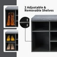 thumbnail image 6 of Giantex Shoe Storage Bench with Cushion, Entryway Shoe Rack Bench, Adjustable Shelves, 10-Cubbies Shoe Organizer Bench for Entryway, Living Room, Bedroom, Hallway, Closet, Mudroom (Grey), 6 of 7
