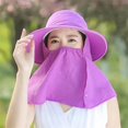 thumbnail image 3 of Skymirror Women Summer Sun Hat Solid Color Large Brim Sunscreen Face Guard Sun Hat Anti UV Outdoor Tea Hat, 3 of 8
