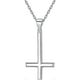 thumbnail image 1 of pendant cross silver 925 for men and women-collier inverted cross/baseball with adjustable chain 45 to 50 cm, 1 of 5