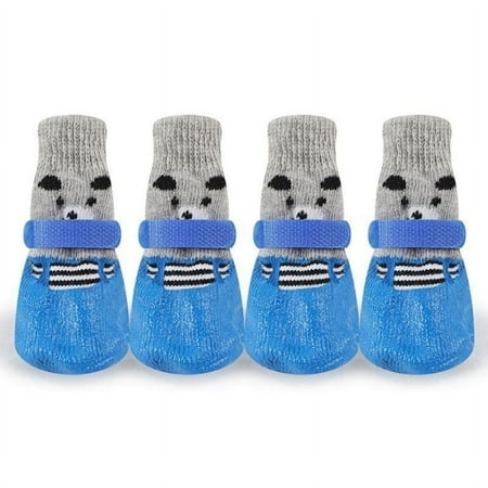 Natural Rubber Dog Boots Non-Slip Adjustable Winter Shoes for Small Dogs - Chihuahua Pomeranian Poodle - Rain Snow Mud Protection Paw Cover 4PCS