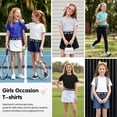 thumbnail image 4 of Actgleam Active Girls T-Shirts 3-Pack,Soft Short Sleeve Graphic Tee,Size 6-13Y, 4 of 9