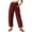 Red, variant on WIZUTIZ Dress Pants Women Retro Relaxed Baggy Wide Leg Pants Elastic Spandex High Rise Full Length Beach Pants Solid with Pockets Straight Leg Summer Pants for Ladies Fitness Vacation Blue