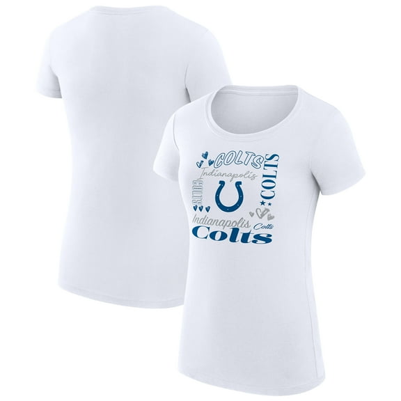 Women's G-III 4Her by Carl Banks  White Indianapolis Colts Super-Slim Fit Lightweight Collage Team T-Shirt