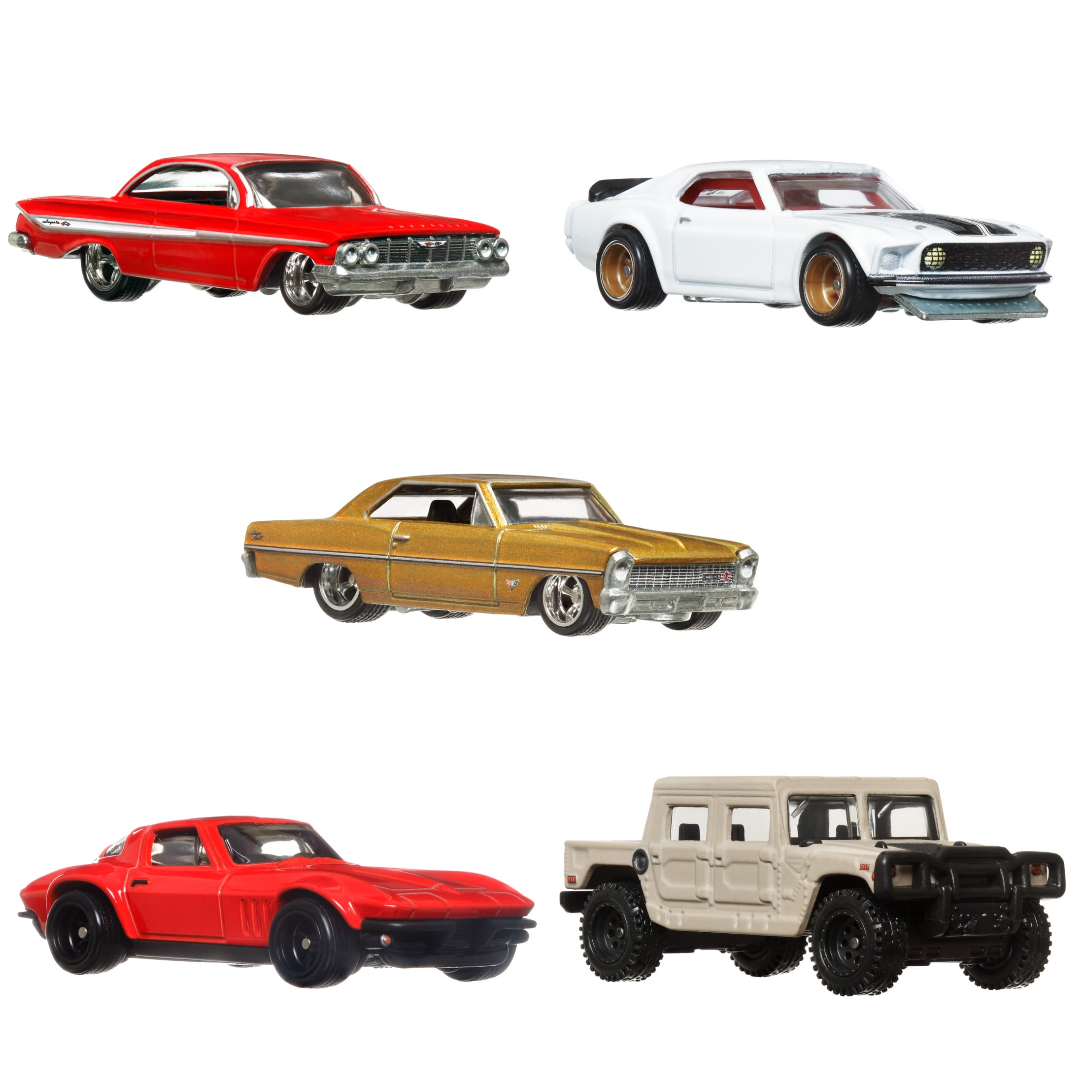 Hot Wheels Cars, Premium Fast & Furious 1:64 Scale 5-Pack Die-Cast Toy Cars for Collectors