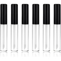 6 Pack Empty Lip Gloss Tubes, Lip Gloss Containers Empty 10 ml Refillable Cosmetic Containers Bottles Clear Plastic Lip Balm Container with Wand for Lip Samples Travel Split Charging DIY Makeup